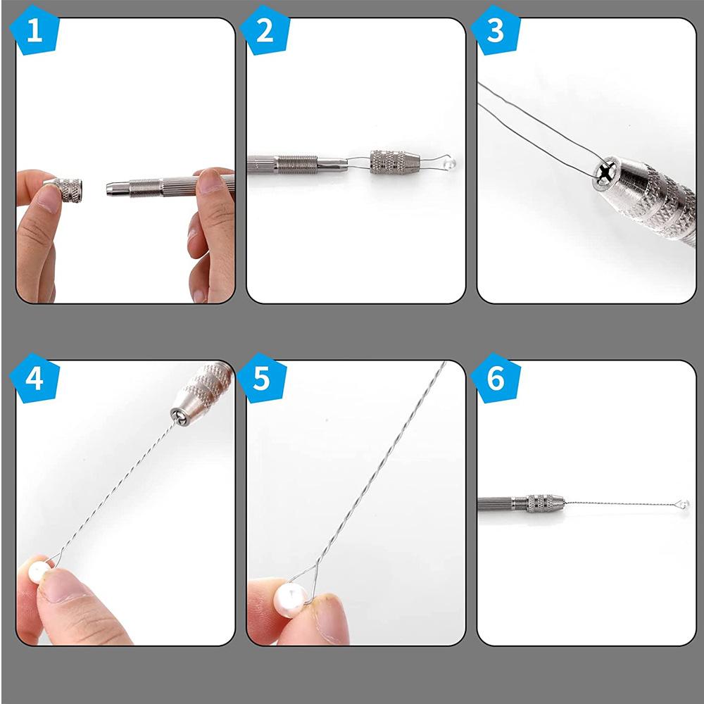 Double-Head Hand Drill Base, 0.8-3.0mm, Copper Jewelry Making Tool, Wire Twisting Tool, DIY Hairpin Keychain Bracelets Necklace