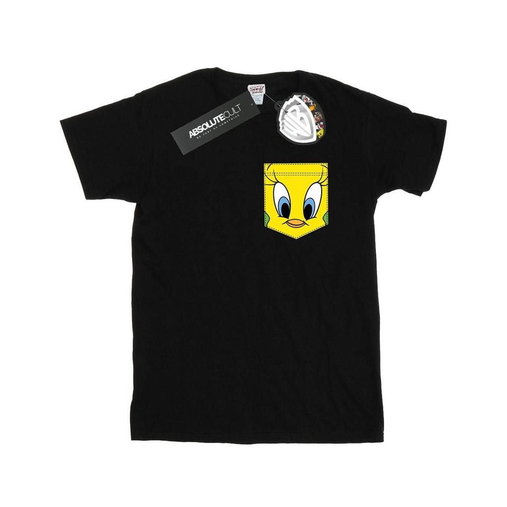 Looney Tunes Mens Tweety Pie Face Faux Pocket T-Shirt