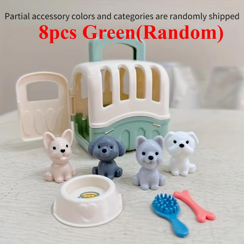 

Mini Pet Care Play Set Dog Puppy Toy For Kids Grooming Feeding Vet Kit With Cage Pretend Play Gifts For Girls Boys Toddlers