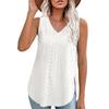 Summer Women's Vest Solid Color V-neck Split T-shirt Tank Top