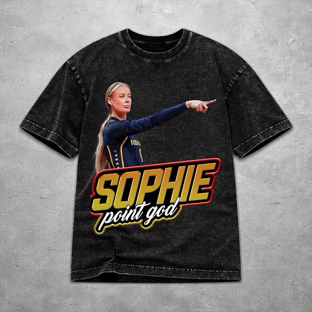 Casual Men Women Sophie Cunningham Pointing Meme Tee Shirt Oversize Washed T Shirts Clothing