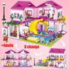 City Summer Holiday Villa Princess Castle Building Blocks Swimming Pool Diy Toy For Kids Friends Girls Birthday Gift