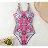 Sexy One Piece Swimwear Women 2025 Retro Flower Print Push Up Monokini Backless Bodysuit Swimsuit Beach Bathing Suits