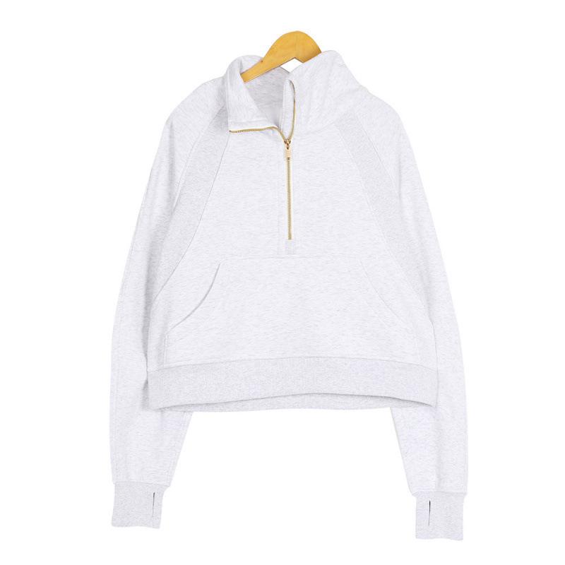 LULU Scuba Hoodie: Embroidered High-Neck Fleece-Lined