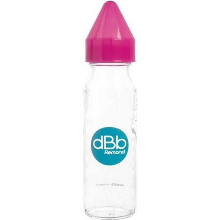 DBb Remond Biberon Régul'Air Verre Rose Translucide 240ml