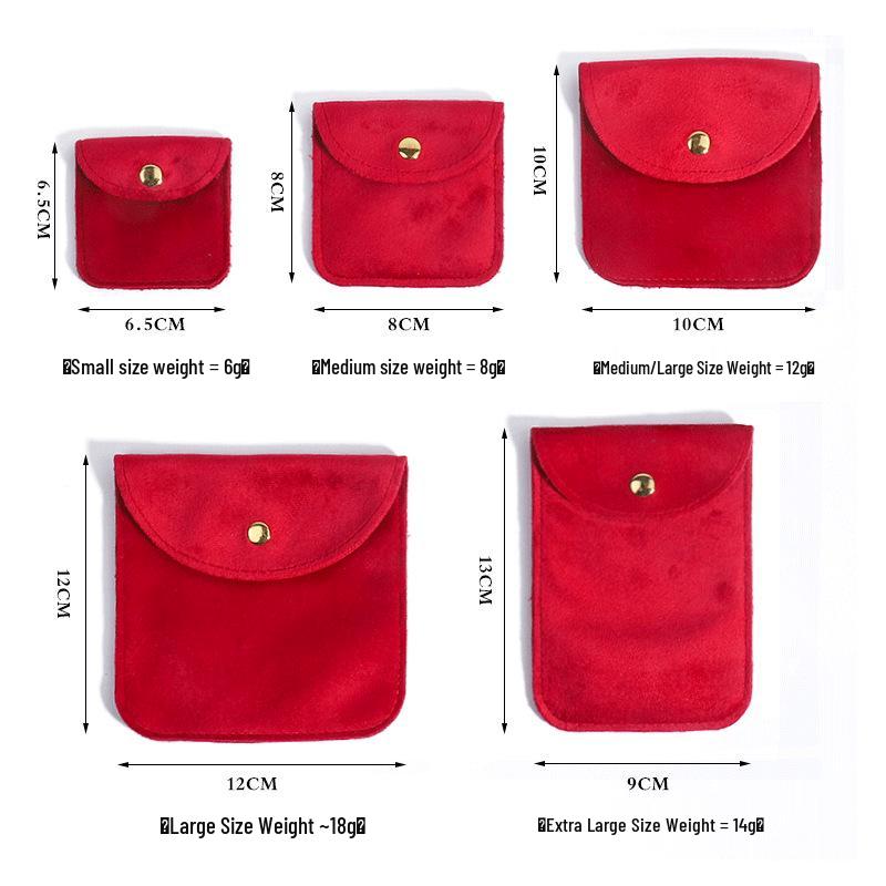 Velvet Snap Button Jewelry Pouch with Drawstring
