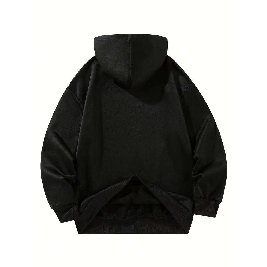 Vingate Edgy Black Hoodie Skull Print Hoodie MenClothing Harajuku Vintage High Street Hoodies Unisex Casual Sweatshirt Tops