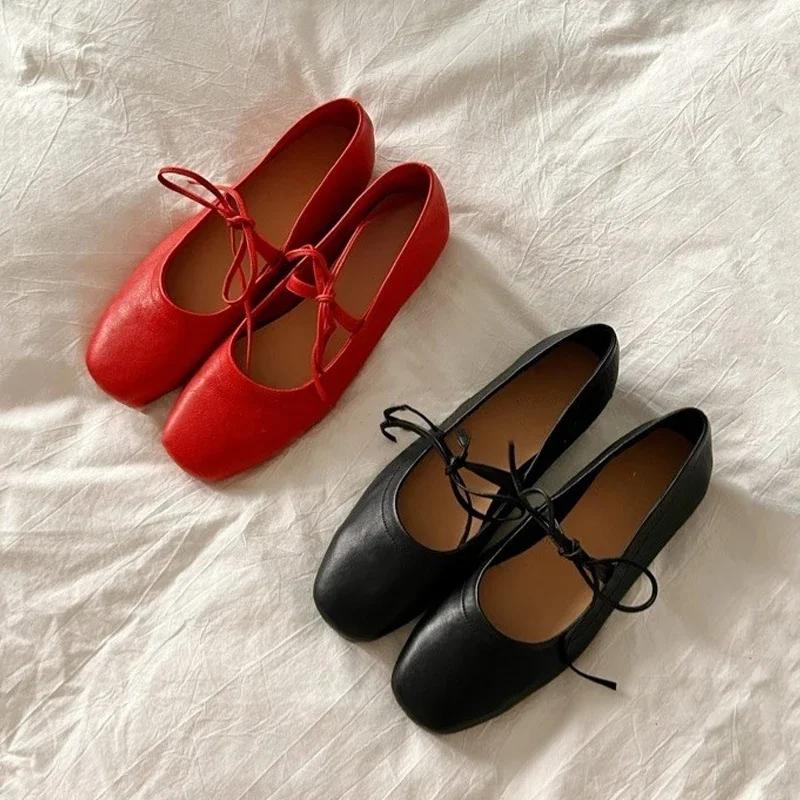 size 34-43 women real leather Shoes For casual low heels shoes classic flats shoes spring 2025 office lady Footwear
