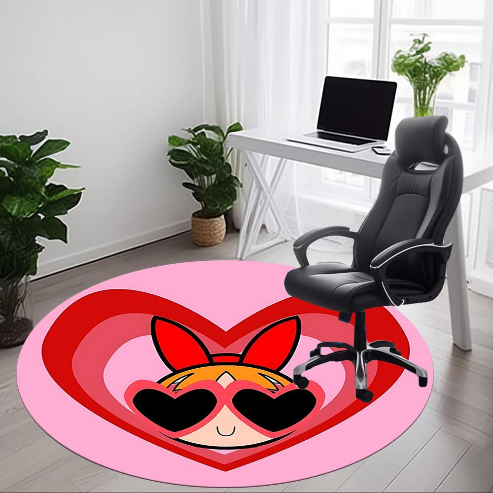 1pc Bunny Love Office Round Area Rug, Under Office Chairs Bedroom Living Room Home Decor, Room Deco, Available In Various Sizes