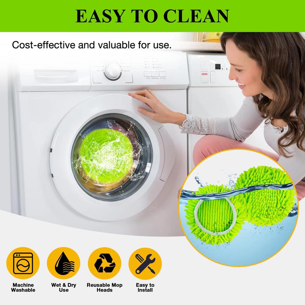 Chenille Staubwischer Wischkopf Kompatibel mit O-Cedar/Vileda Mop Easywring 1-Tank-System, Mikrofaser Chenille Wischbezüge