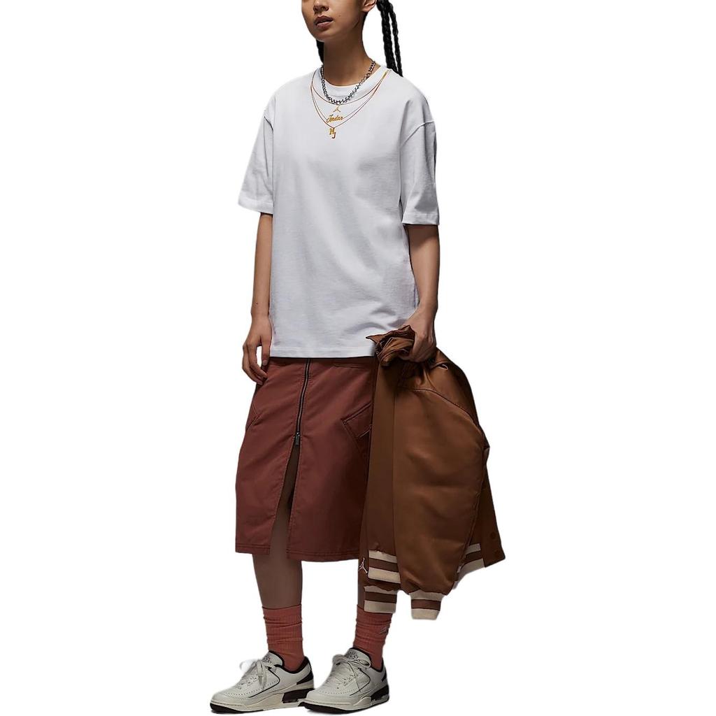 Jordan Drop Shoulder Sleeve T Shirt Women's White IH0834-100