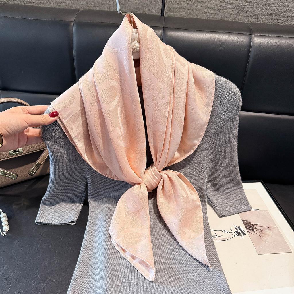 Spring Tencel Cotton Silk Scarf Fashion Classic Big Brand Style Square Scarf Shawl Women High-End Scarf Women