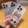 Creative Cartoon Cute No Falling Behind 14 Plus 13 Pro Max 12 11 Rectangular Right Angled Straight 15 Transparent Phone Case for Iphone 16 Promax