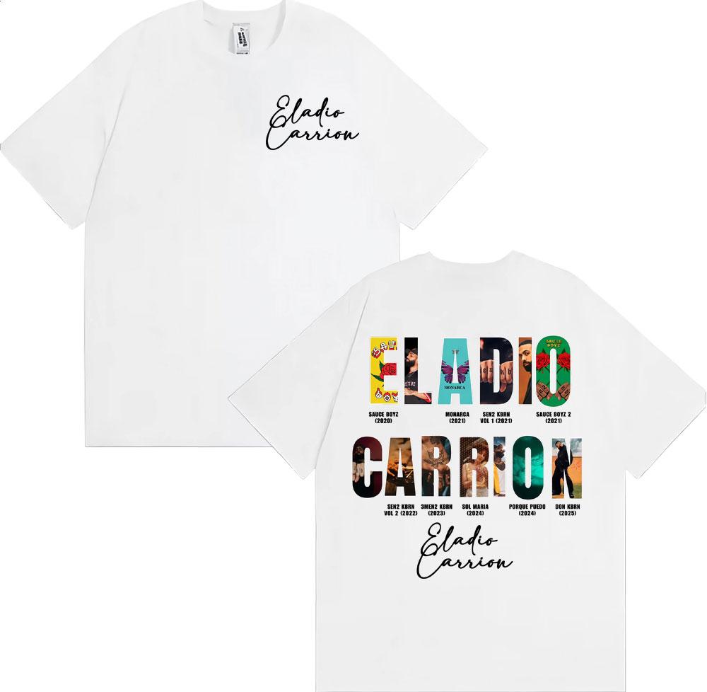Rapper Eladio Carrion Album Cover 2025 Tour T Shirt Men Women Vintage 90s Hip Hop Street Tshirts Casual Loose Oversized Tshirt