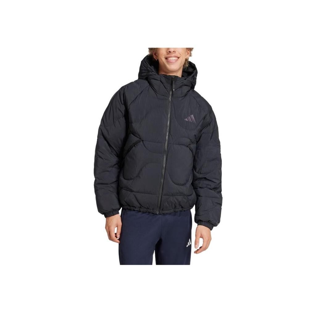 Adidas Unifarbene Locker Geschnittene Langarm Daunenjacke Unisex Oberbekleidung Schwarz JG5926