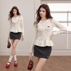 unifree Women's Slim-Fit Bow Embroidered Knit Cardigan