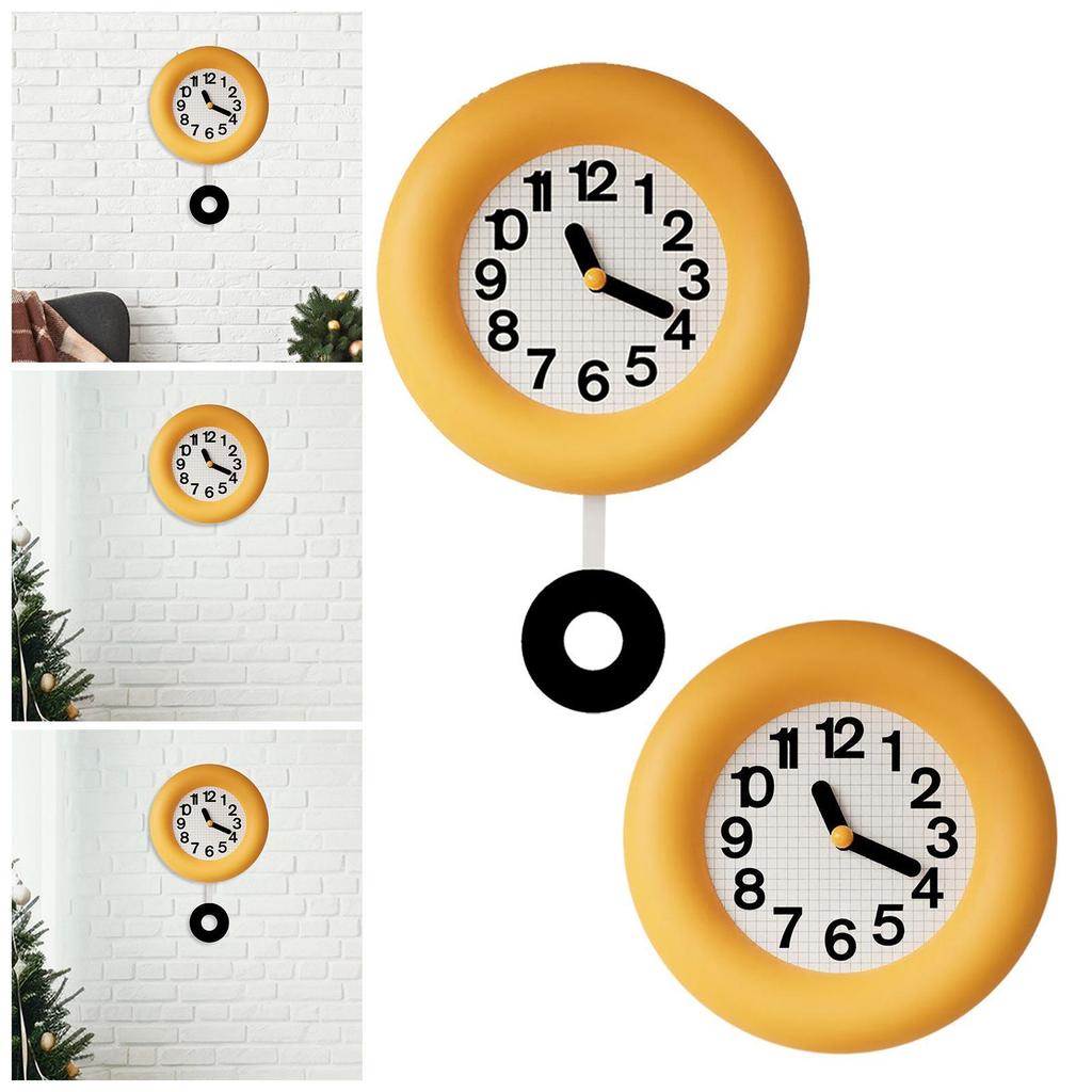 Wall Clock Silent Hanging Clock Office Home Decor Modern Silent Round Wood Clock for Dorm Kitchen Shop Classroom Hotel