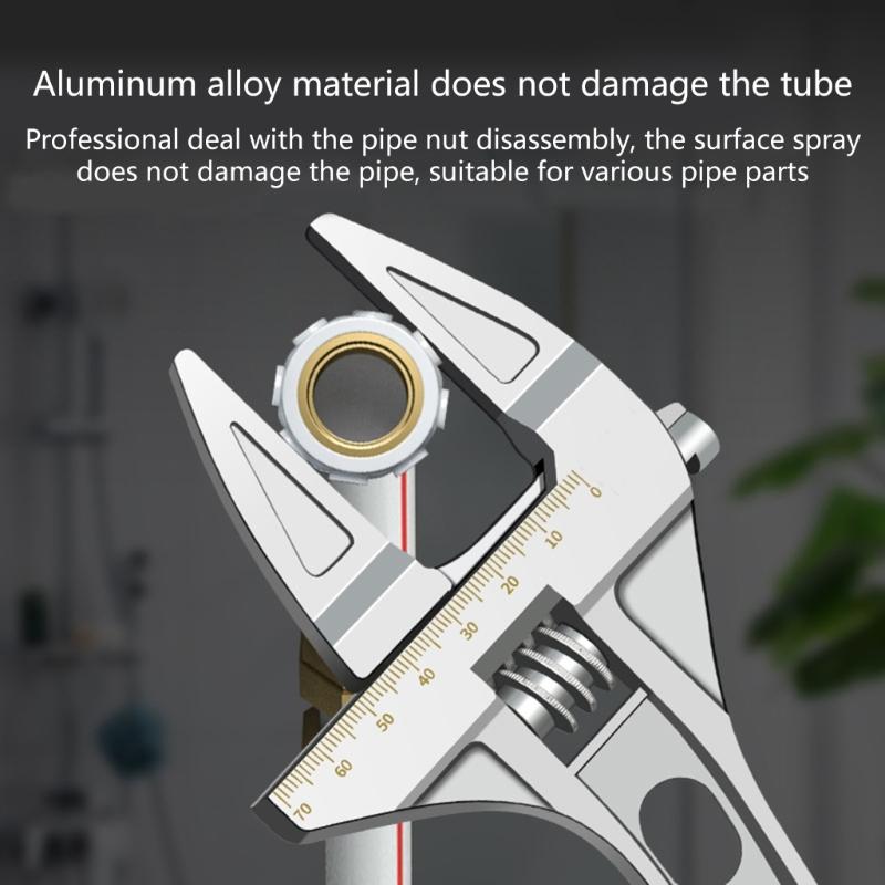 Adjustable Wrench Large Opening Bathroom Spanners Wrenches Wide Jaw 6-68mm Aluminum Alloy Spanners Wrenches
