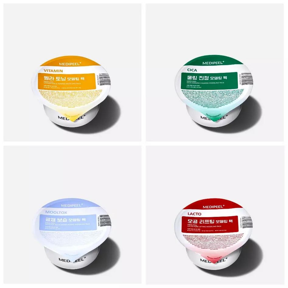 MEDI-PEEL Modeling Cup Pack (4 Types) 28g / Lacto / Cica / Vitamin / Mooltox / Moisturizing, Korean Cosmetics, Kbeauty