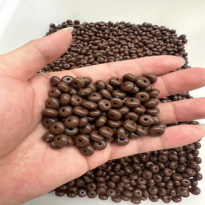 50pcs 8mm Acrylic Colored Flat Round Abacus Beads DIY Handmade Beads Accessories Spacer Beads Material Jewelry Accessories
