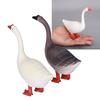 Goose Animal Ornaments Cute Realistic Safe Tasteless Farm Animals Toys Statues for Kids(Grey White )