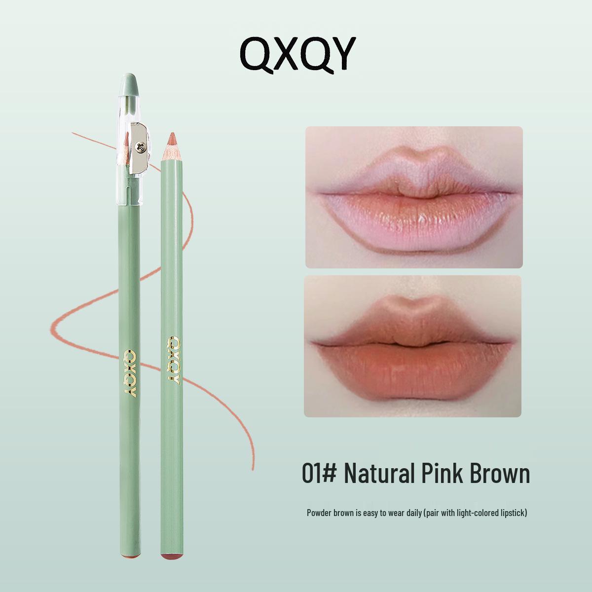 QXQY Водостойкий стойкий карандаш для губ «Коричневый молочный чай» 1.6g