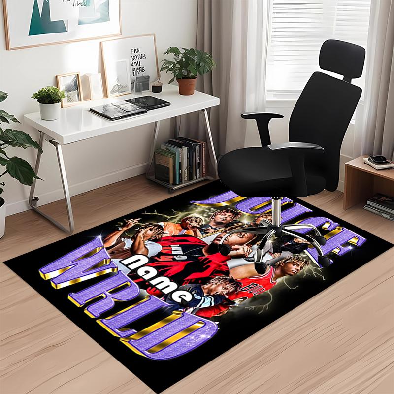 Custom Name Juice WRLD Printed Carpet, for Office Chair Living Room Bedroom Kitchen Room Decor Gifts.