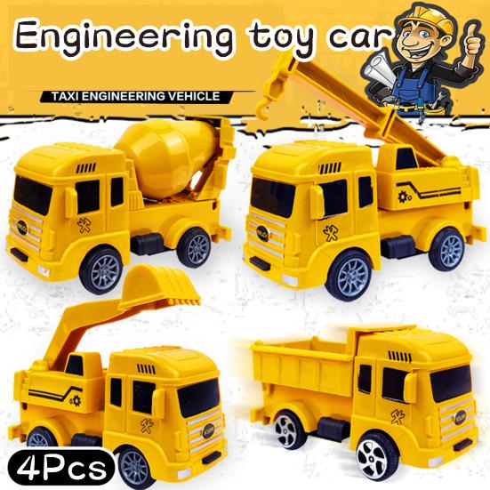 1 Set Sturdy Structure Early Education Useful Charming Educational Pull Forwards Engineering Vehicle Model