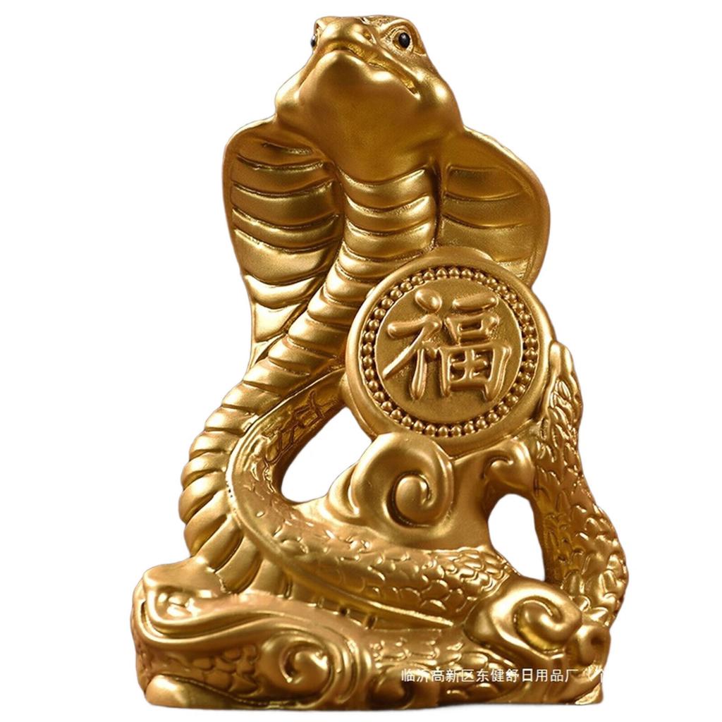 New Years Gift Wooden Zodiacs Snake Figurine Landscape Ornament for Home Decorations Office Desk Accessories