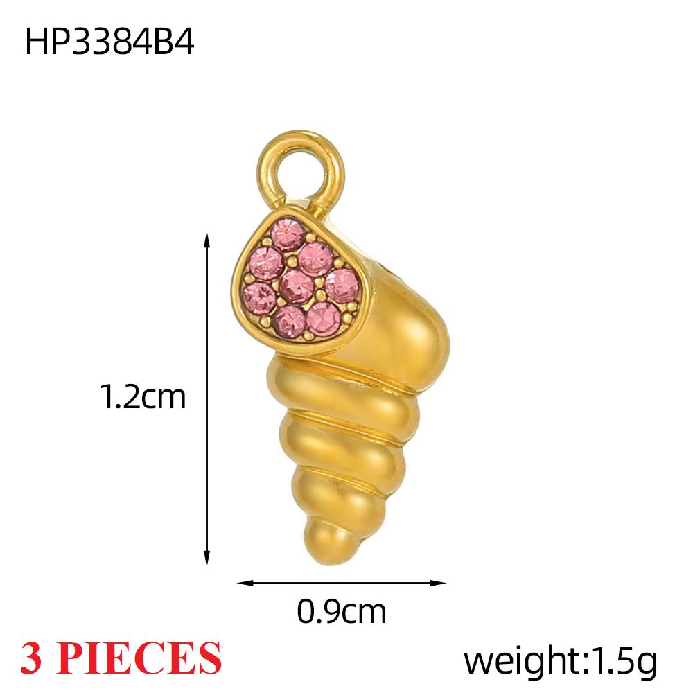 

3PCS/LOT CARLIDANA Gold Tone Stainless Steel Turtle Seahorse Anchor Dolphin Conch Colorful Zircon Pendants For Women