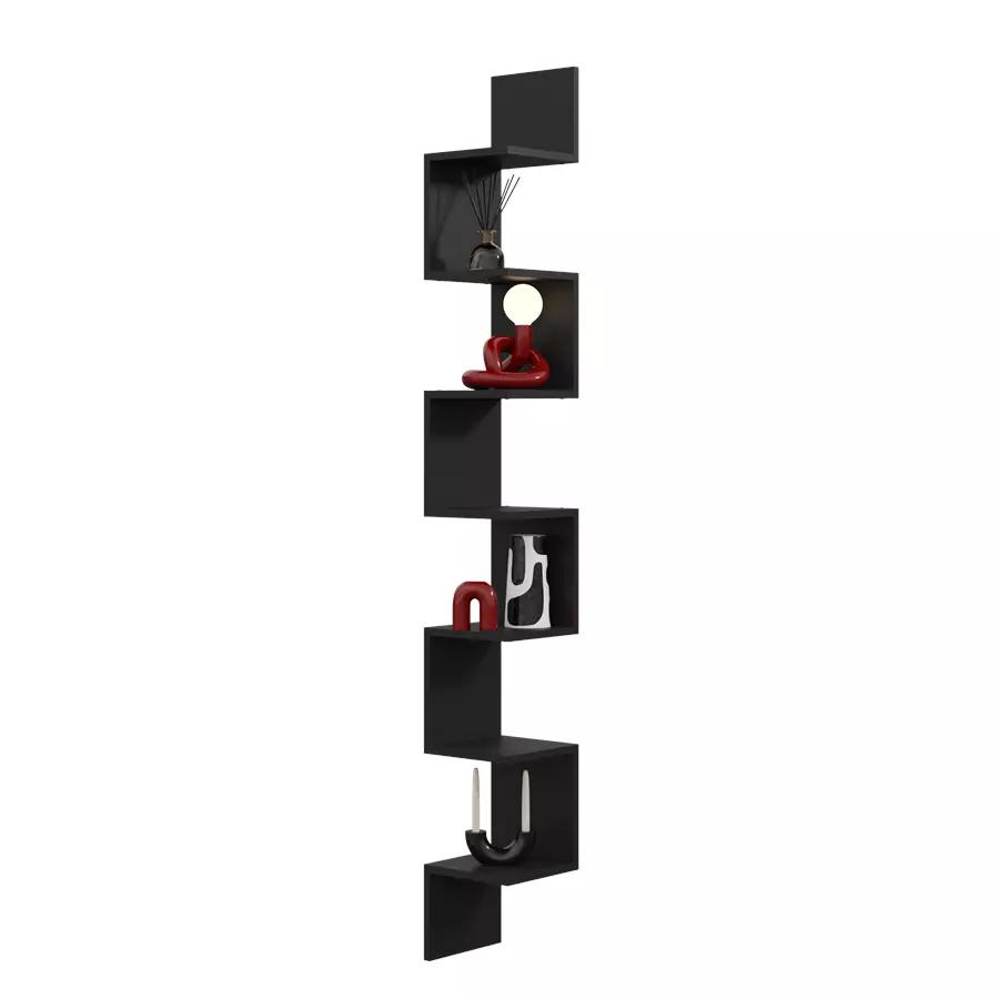 Modern Maxi Hanging Corner Shelf - 202cm black