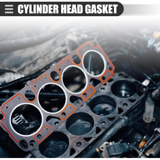 Motoforti Cylinder Head Gasket, Suitable for 1.6L Engine, for Hyundai Accent 2012-2022, Metal, No.223112B003/223112B004, Brown Black