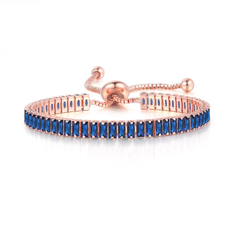 ZHOUYANG Tennis Bracelets For Women Square Multicolor Zircon Wedding Bride Adjustable Bracelet Jewelry DZH015