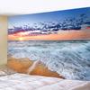 Beach Sunset Landscape Tapestry Wall Hanging Coconut Tree Printed Wall Art Hotel Room Decoration Items Aesthetic Dorm Home Decor