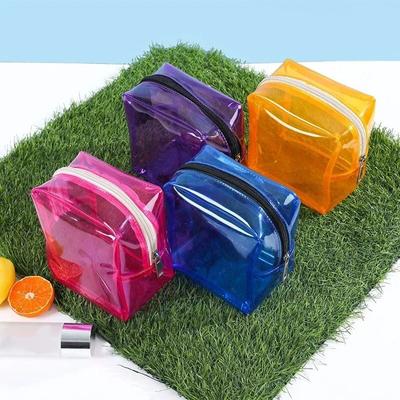 Borsa da viaggio per cosmetici da donna e da uomo in PVC, borsa da viaggio quadrata e trasparente per cosmetici e trucco