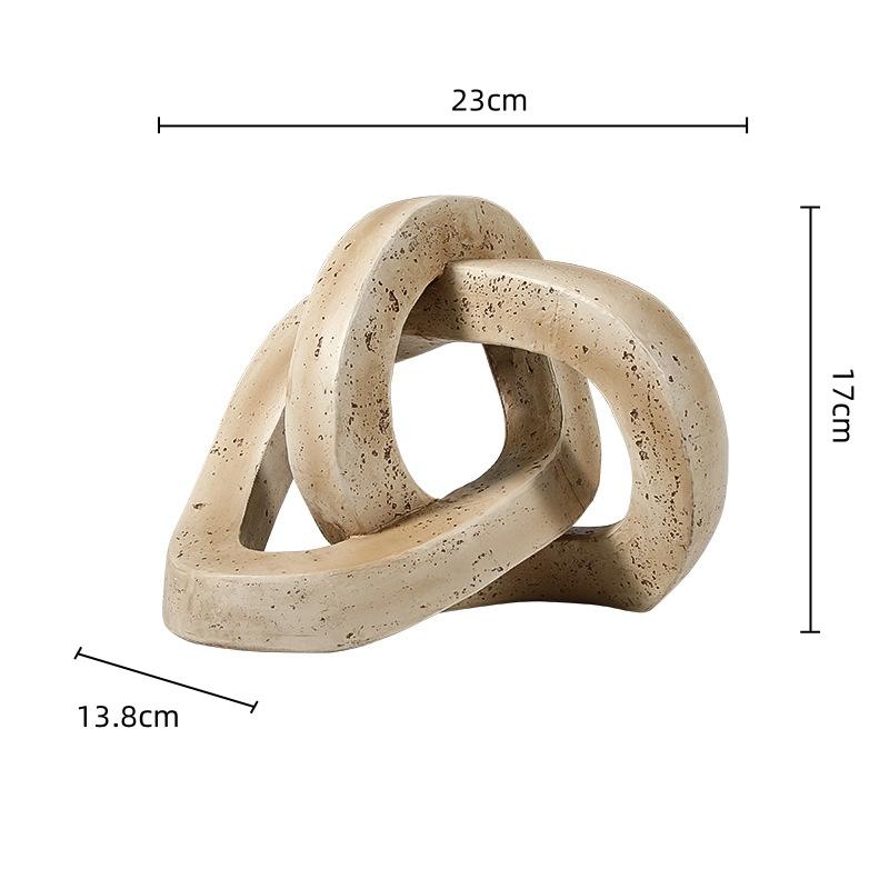 Resin Handicrafts Geometric Art Ring Interlocking Loop Knot Abstract Ornament Decorative Figurines Home Decoration Accessories
