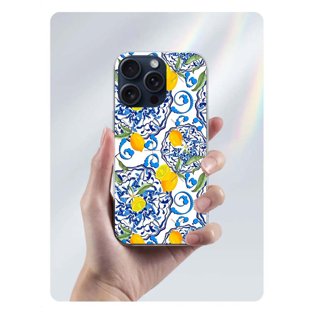 Mittelmeer-Zitrone Klare Handyhülle Für Iphone 17 Air 16 Pro Max 15 Pro 14 Plus 17E 16E 11 13 12 Mini Hüllen Cases Fundas Cell T