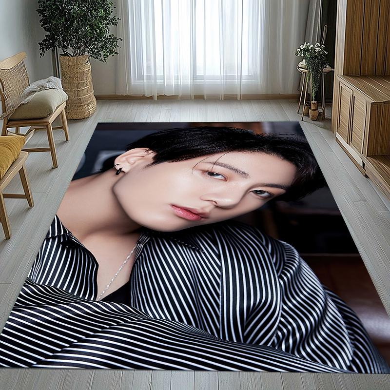 Jeon Jung Kook Kpop B-BTS Living Room Non-Slip Area Rug Soft Carpet for Bedroom Kids Playroom Sofa,Home Decor Doormat Gift