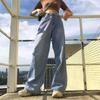 Damen Jeans mit Hoher Taille, Geradem Bein und Weiter Passform - Schlankmachend, Bodenlang, Lässige Passform