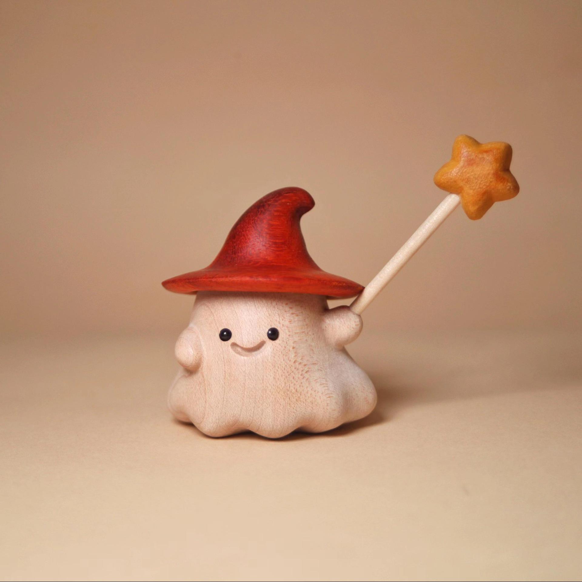 Solid Wood Elf Ornament: Creative Carved Home Decoration