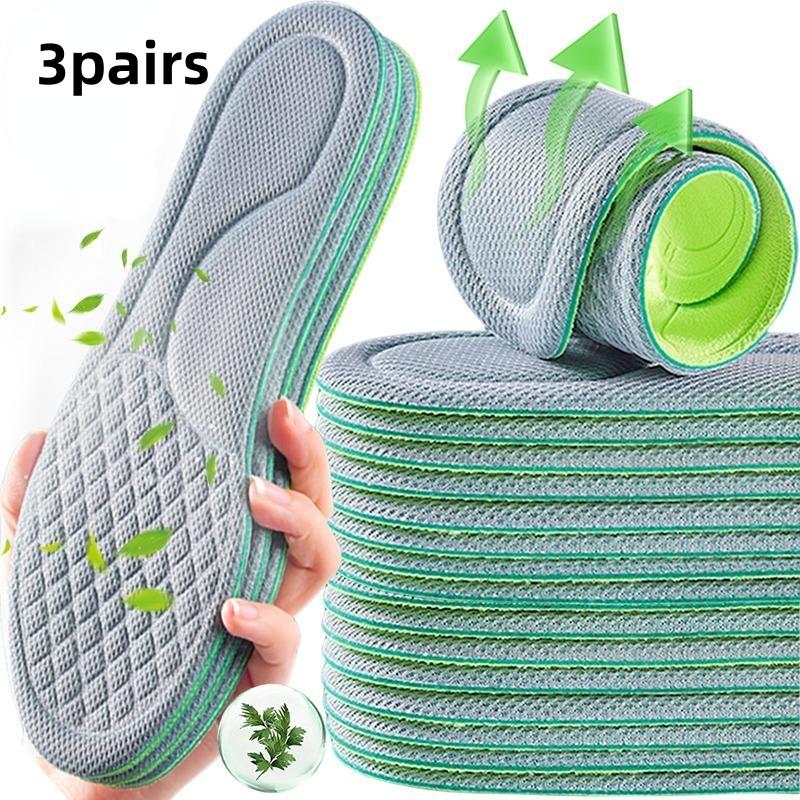 

3 пары Унисекс Ортопедические стельки с эффектом памяти Дезодорирующие стельки для обуви Спорт Впитывают пот Мягкие Антибактериальные Аксессуары для обуви 45-46 серый