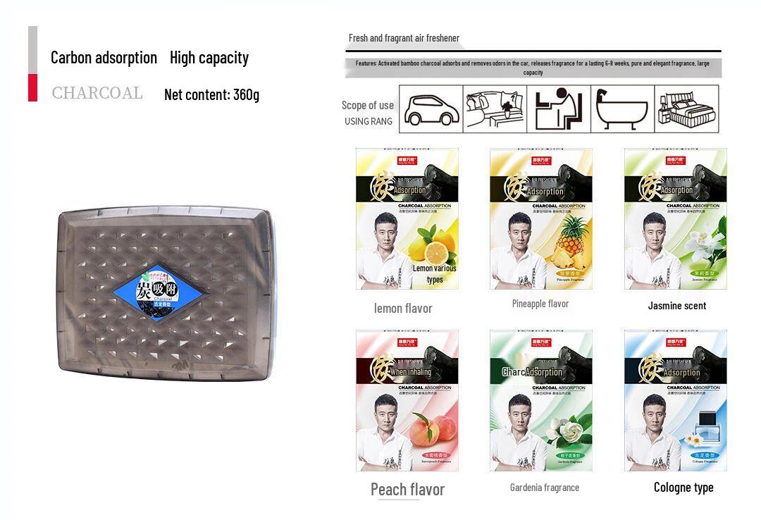Scent Fills: Charcoal Deodorant Car Perfume - Odor-Removing Solid Air Freshener Ornament