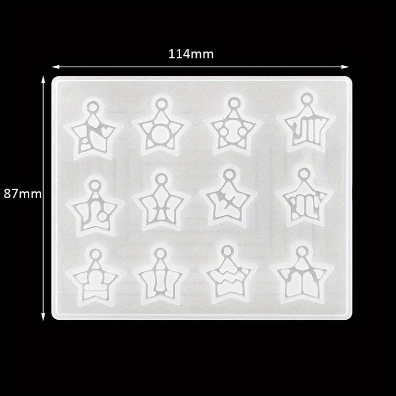 12 תבניות שרף של גלגל המזלות, תבנית יציקת סיליקון עגולה בצורת כוכב של סימן גלגל המזלות, לחומרי יצירה ותכשיטים DIY