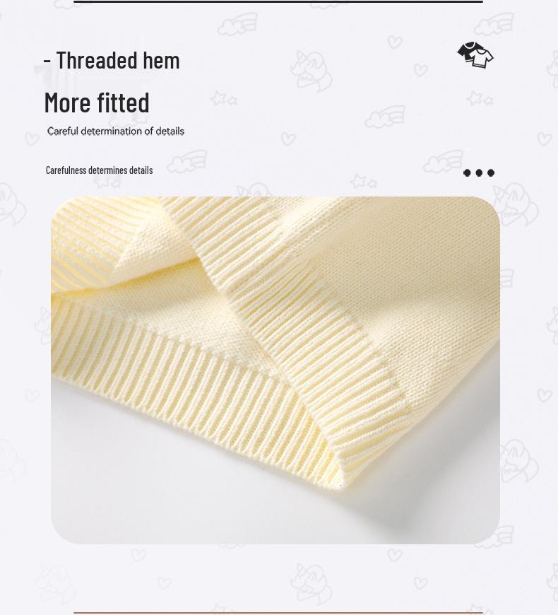 Dziecięcy jesienno-zimowy kardigan dzianinowy z motywem szczeniaka - Bezrękawnik unisex w jednolitym kolorze bawełniany szal sweter