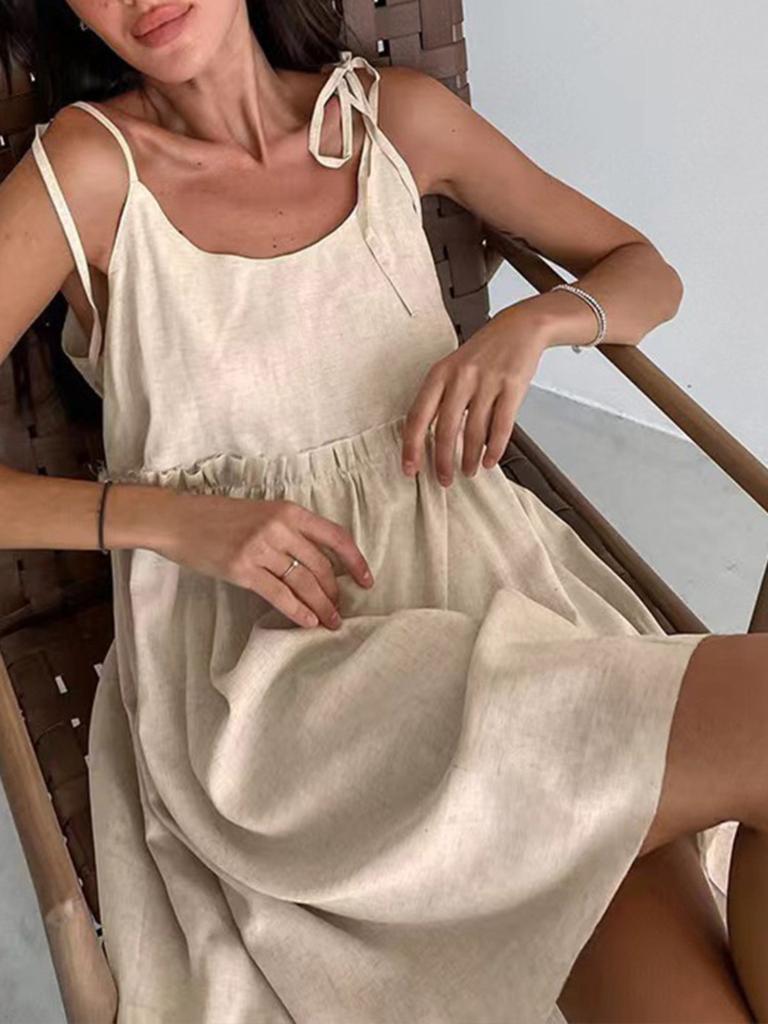 Backless Dress High Waist Suspender Dress