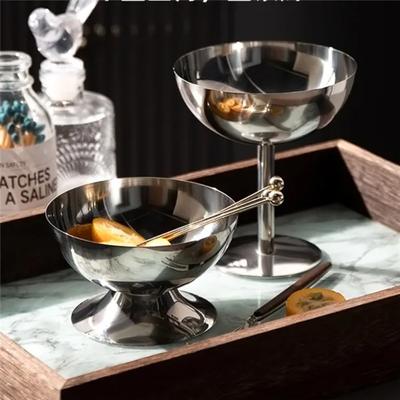 Dayanıklı Paslanmaz Çelik Dondurma Kasesi Pürüzsüz Yüzey Bar Malzemeleri Kadeh Kupa Düşmeye Dayanıklı Salata Kasesi Parti