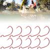 100PCS Red Worm Hooks High Carbon Steel Fishing Hooks Durable Bass Fishing Hooks  Bass Fishing