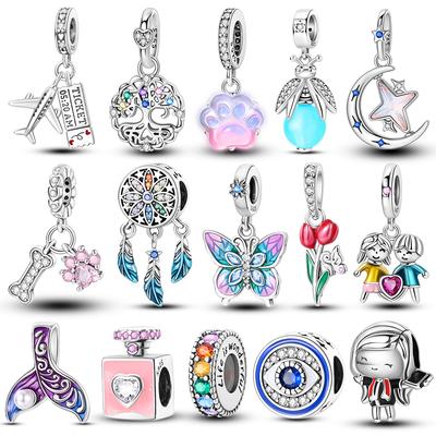 Newest Charms Copper Charm Tree Of Life Tulip Beads Fit Original Bangle Bracelet Pendant Diy Woman Jewelry Gift