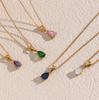 Dreamshow Colorful Water Drop Zircon Necklace Gold Plated Stainless Steel Necklace Design Jewelry