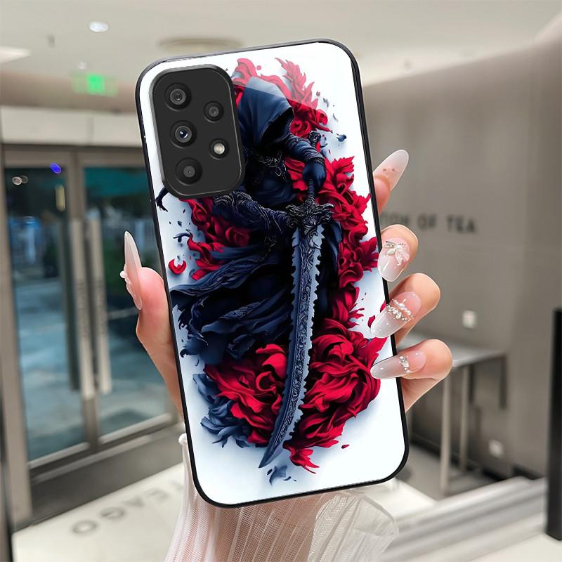 Süße Cartoon-Katzen Blumen Hülle Für Samsung Galaxy A52 A52S A72 4G 5G Gehärtetes Glas Handyhülle Schutzhülle Rückseite Hartschale